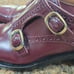 John Fluevog Red Burgundy Brogue Detail Double Monk Strap Mens Dress Shoes 4 New