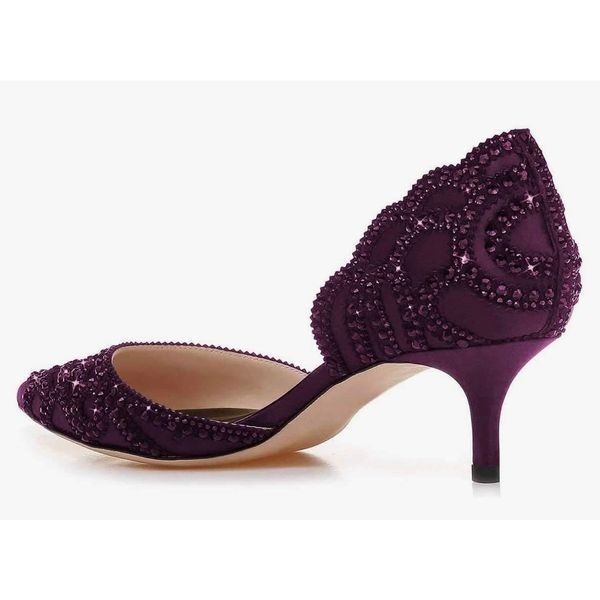 XYD Women's Pumps, Elegant Pointed Toe, D'Orsay Kitten Low Heels