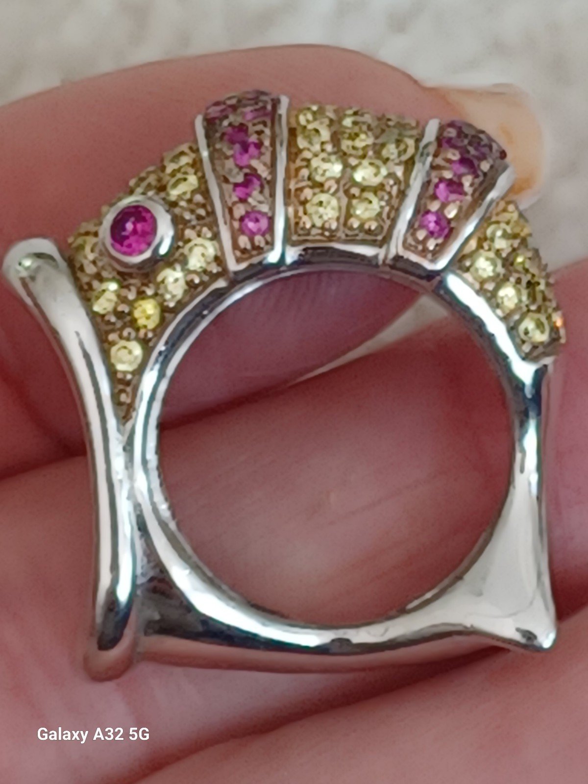 VTG.DESIGNER RP- Sterling Silver cz Opened Mouth Fish Ring- sz6