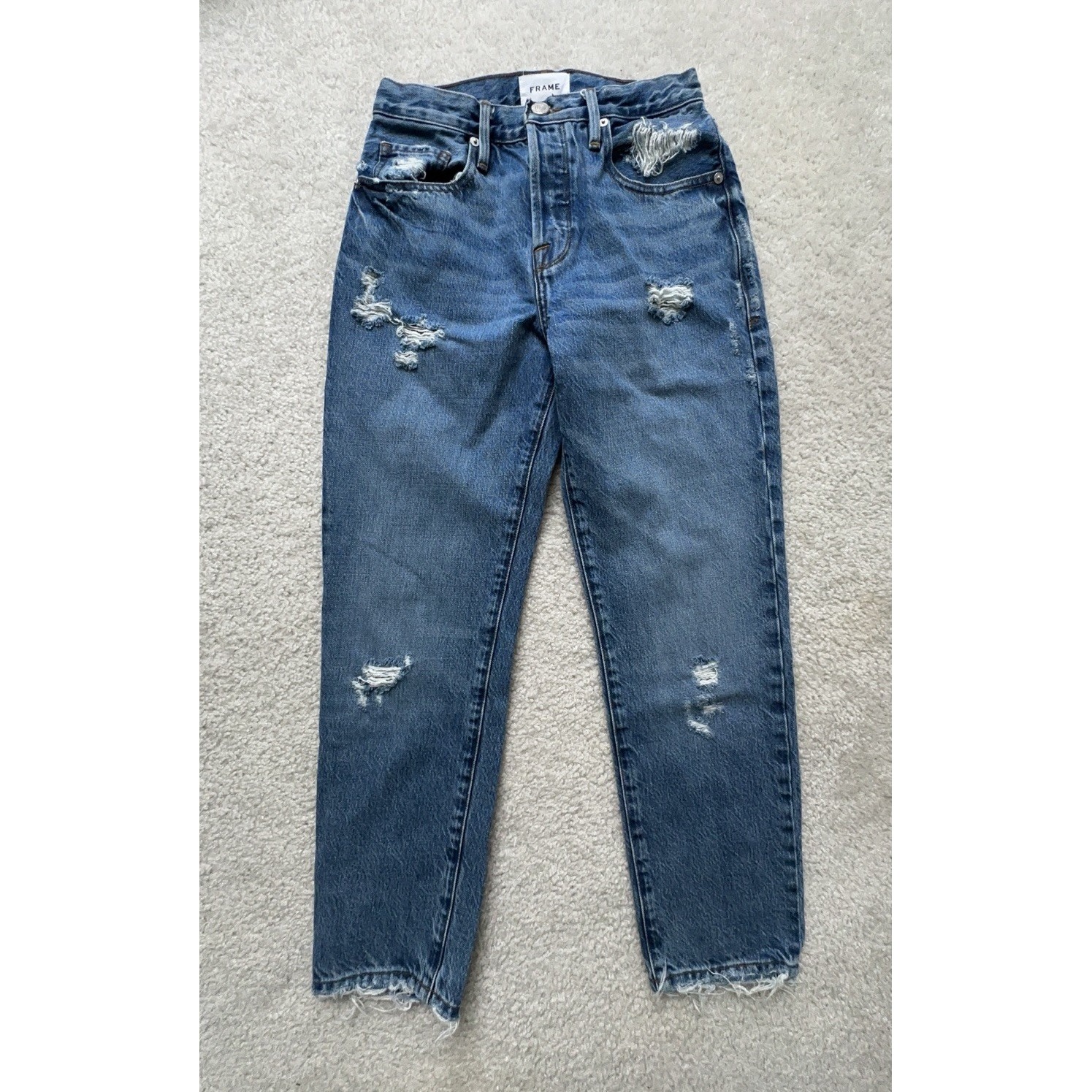 Frame Le Original Jeans Raw Hem Size 24 Blue
