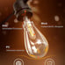 50FT LED Outdoor String Lights with Edison Shatterproof Bulbs, Heavy-Duty