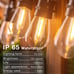 50FT LED Outdoor String Lights with Edison Shatterproof Bulbs, Heavy-Duty