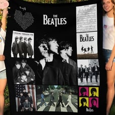 The Beatles Rock Band Music Lover Fleece Blanket 40x30