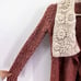 Anthropologie Knitted & Knotted Red Waterfall Cardigan Floral Embroidered Collar