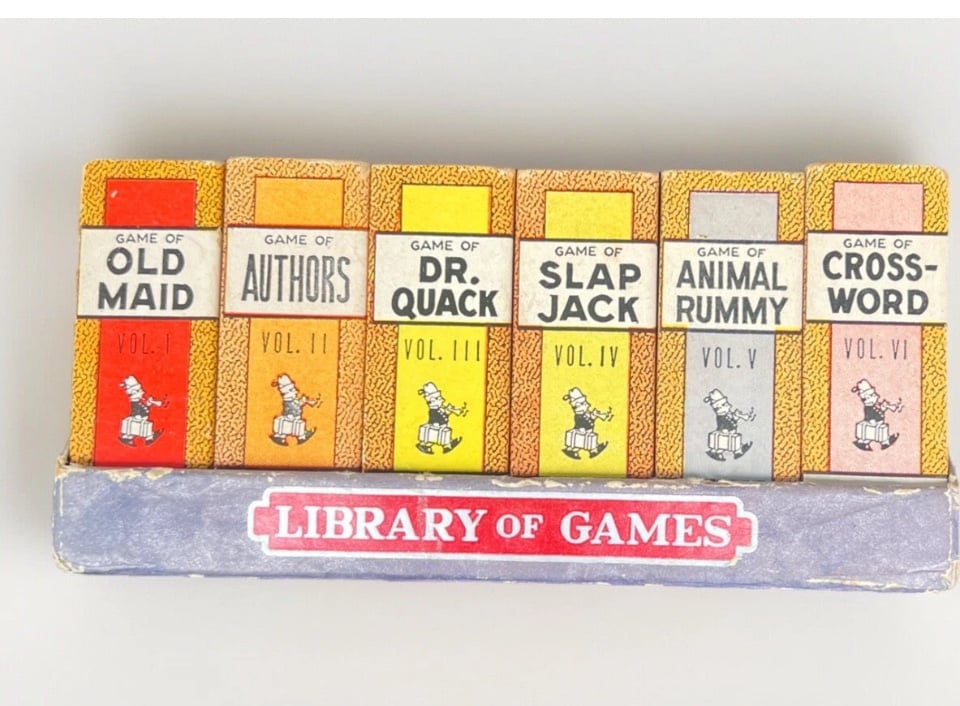 Library of Card Games Antique Miniature Playing Cards Antique Vtg 1930s Tiny
