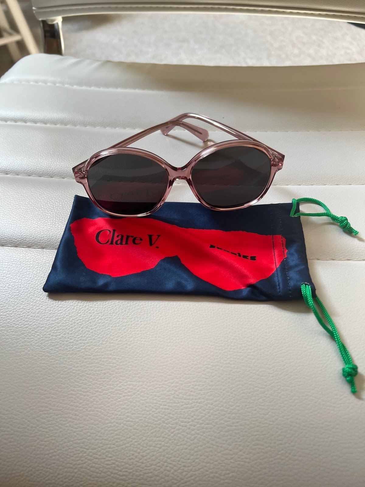 Claire V sunglasses and bag