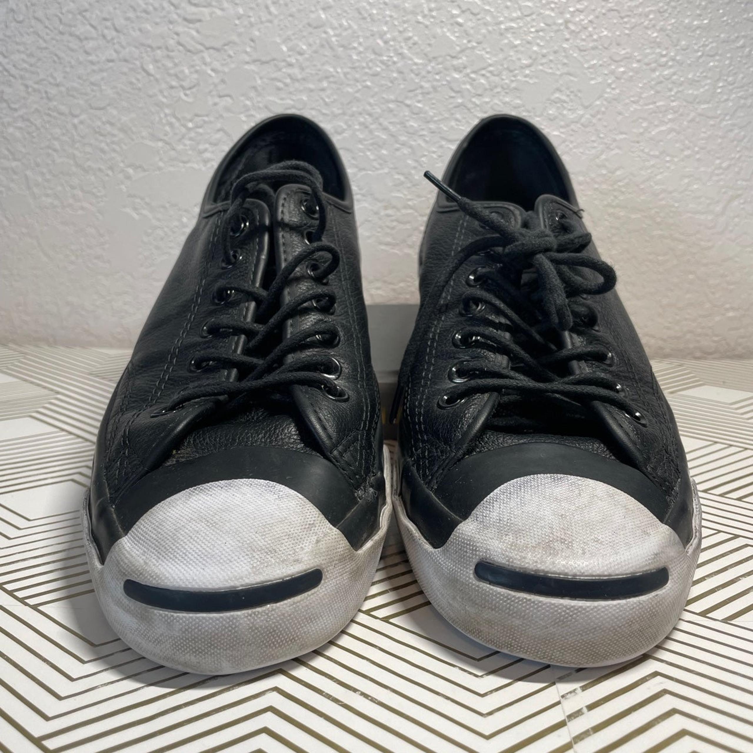 Converse Jack Purcell Canvas Low Sneakers in White/Black W 9.5 M 8