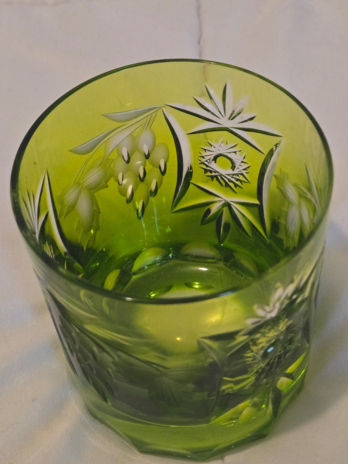 Nachtmann Bleikristall Emerald Green Old Fashioned Traube Glass
