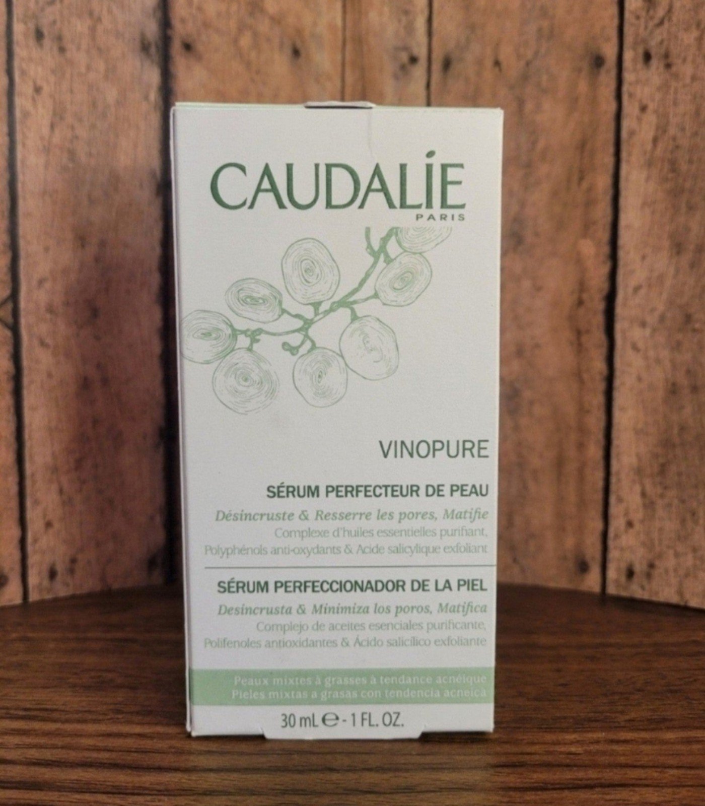 Caudalie Vinopure Skin Perfecting Serum – Pore Minimizing – Acne & Oil Control