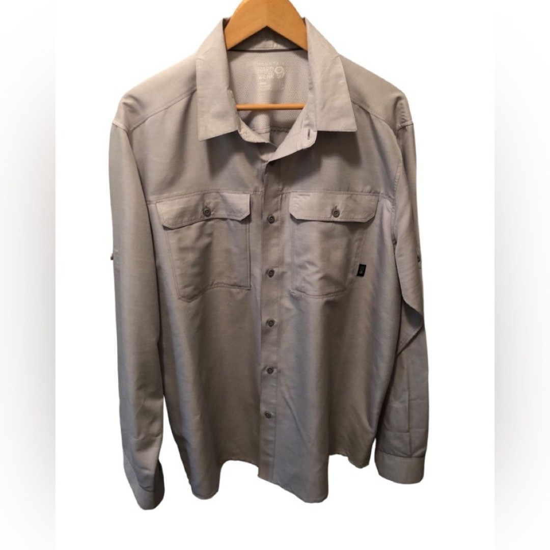 Mountain Hardwear Men's Canyon Long Sleeve Shirt Camping, Hiking Gray Sz. XL