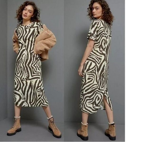 Anthropologie Corey Lynn Calter Zebra Maxi Dress NEW Size Small