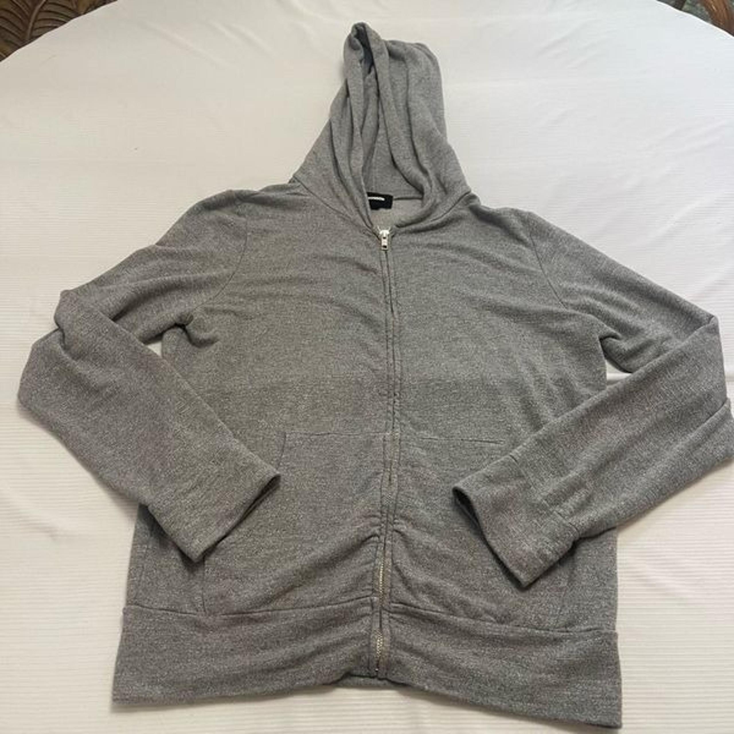 MONROW Grey Zip Up Hoodie Sweatshirt Sweater Jacket Size Medium