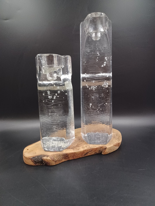 Kosta Boda Kjell Engman Art Glass Connect Sweethearts Candle Holders Sweden