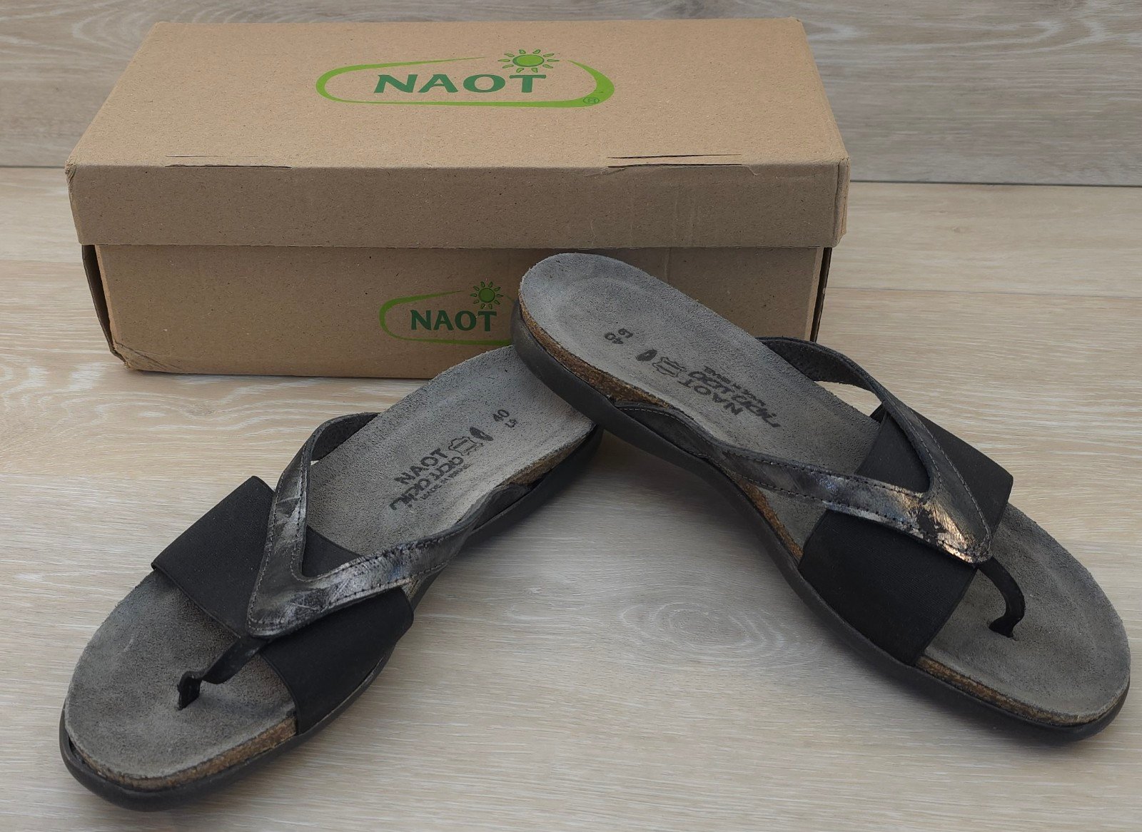 NAOT Women's Shoes Penelope Onyx Black Stretch EU 40 US 9 Sandals NIB NEW