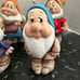 Vintage 5 Ceramic Dwarfs From Snow White Garden Statues 9-10” tall