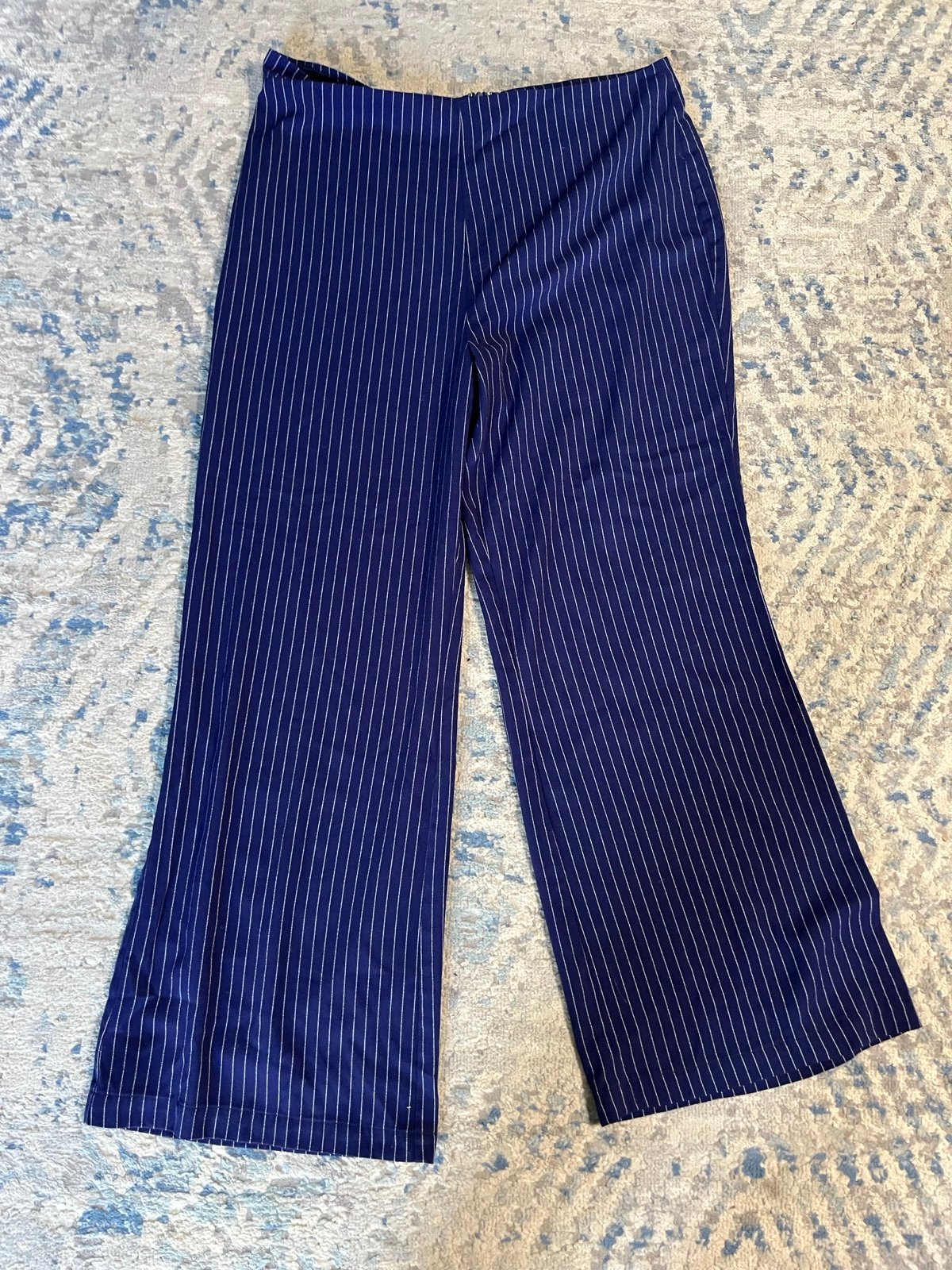 Reformation pin stripe pull on wide leg pant trouser size 12
