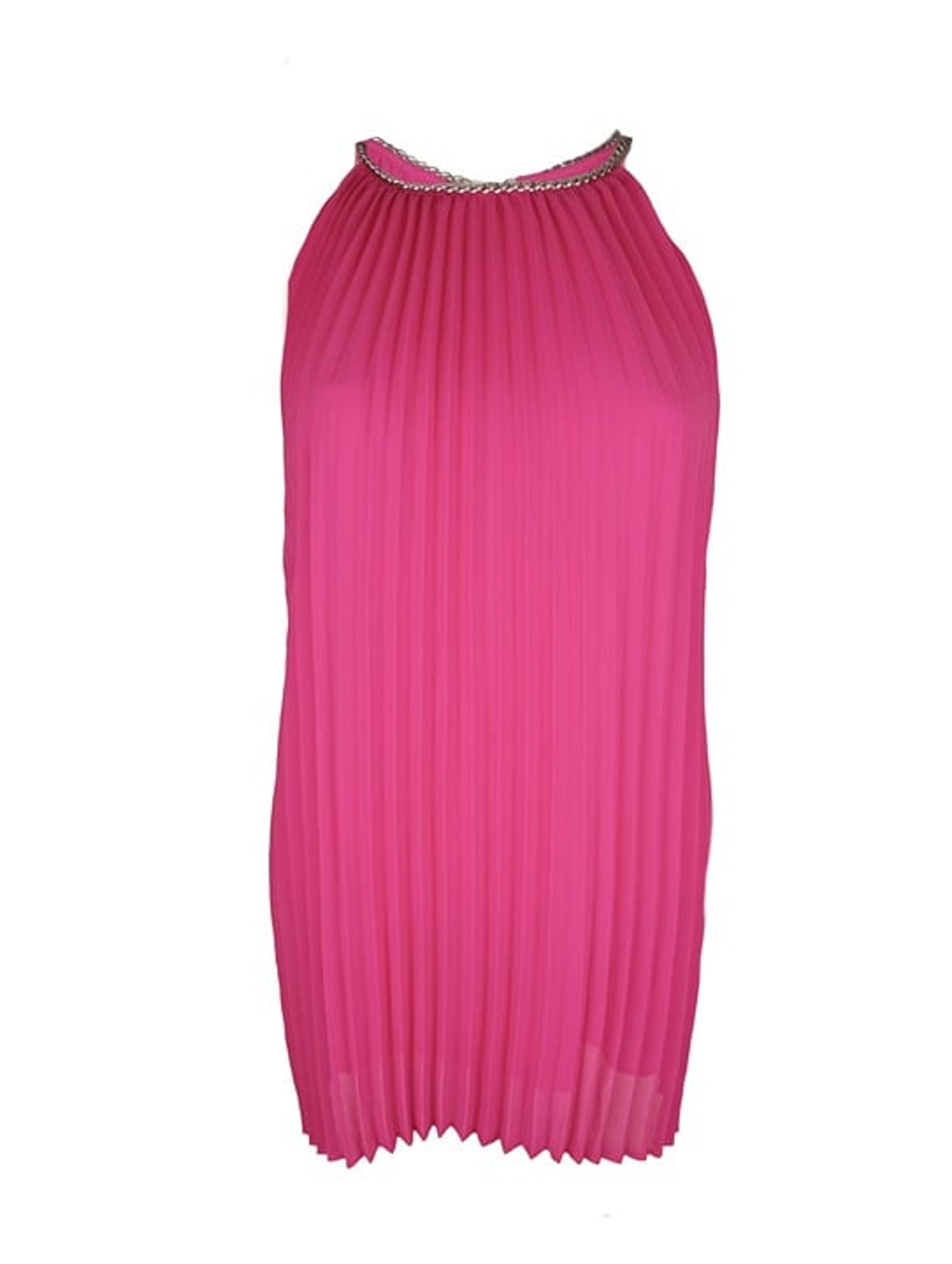 Michael Michael Kors Women's Plus Size Halter Neck Chain Pleated Top 1X