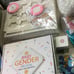 Gender reveal decorations, pastry boxes,