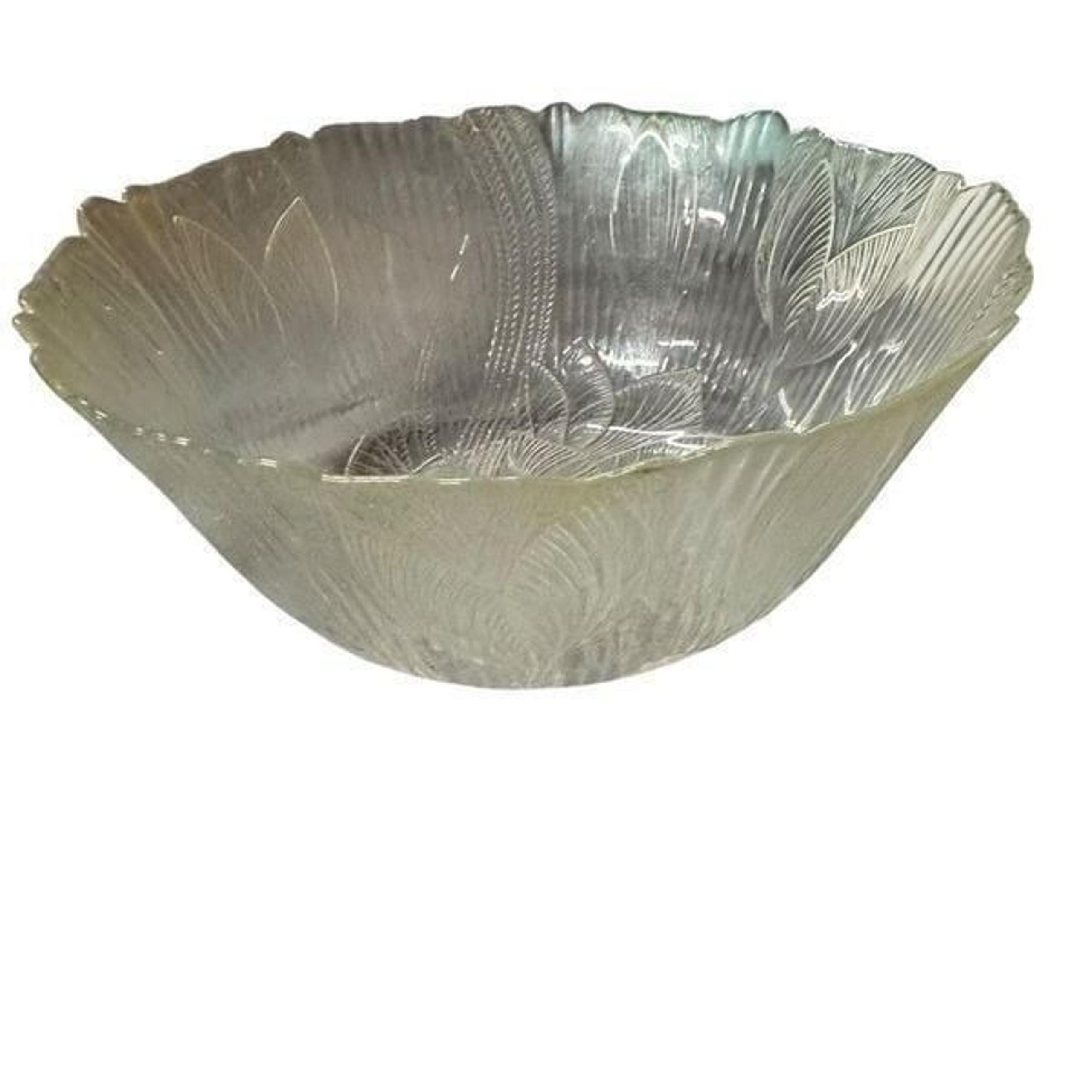 Canterbury Crocus Clear Glass 9" Serving Bowl Arcoroc France