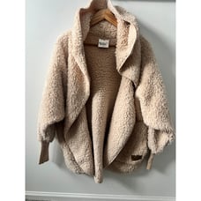 Nordic Beach Soft body wrap cardigan sweater hooded sherpa