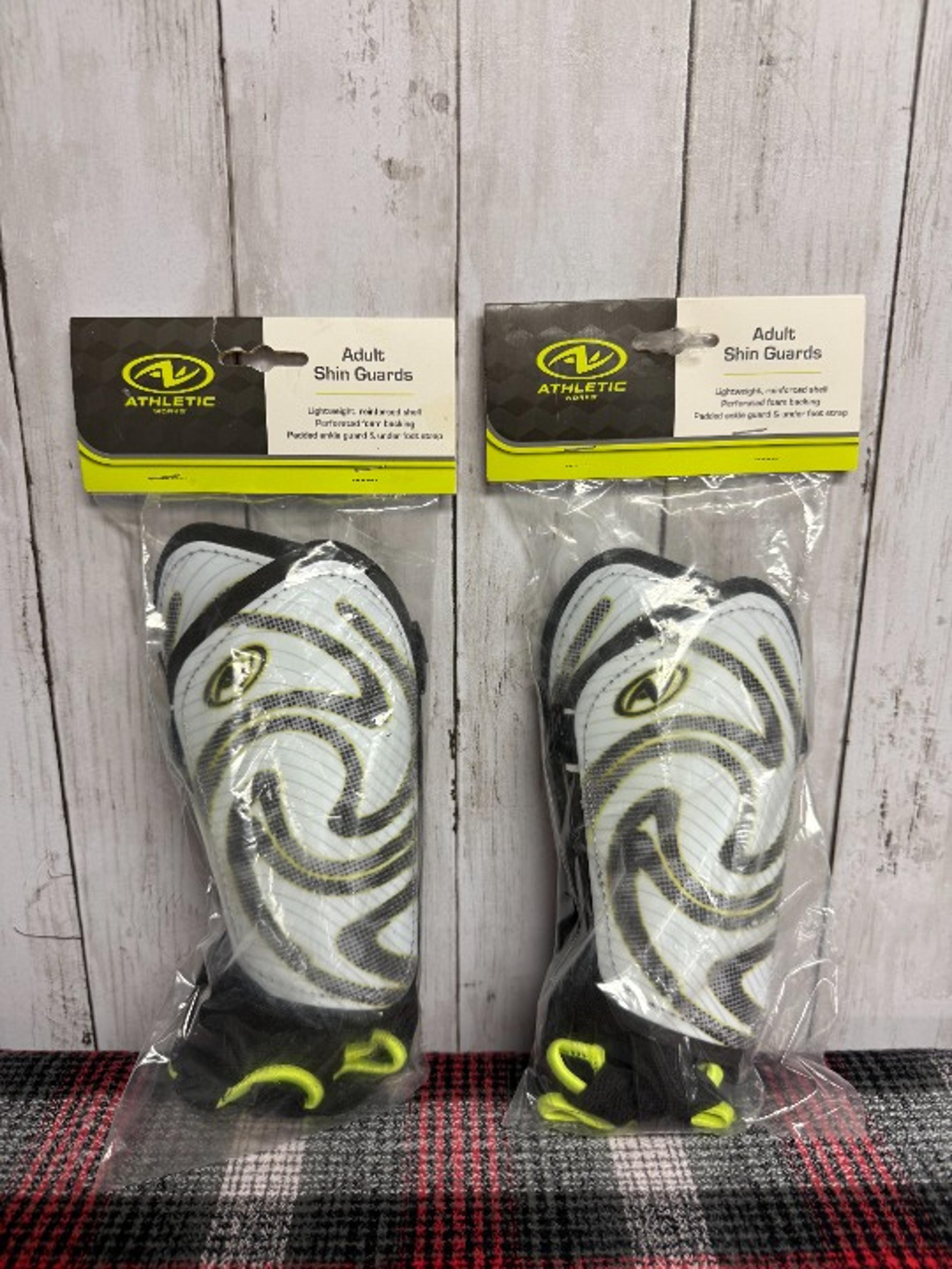 Athletic Works Adult Shin Guards Size Large 2 Sets (4 total guards) NWT