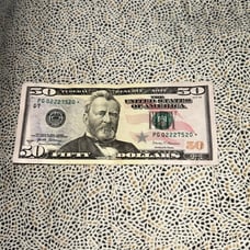 Unique rare Error 50 fancy star note serial number PG 02227520 * it is in good