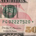 Unique rare Error 50 fancy star note serial number PG 02227520 * it is in good