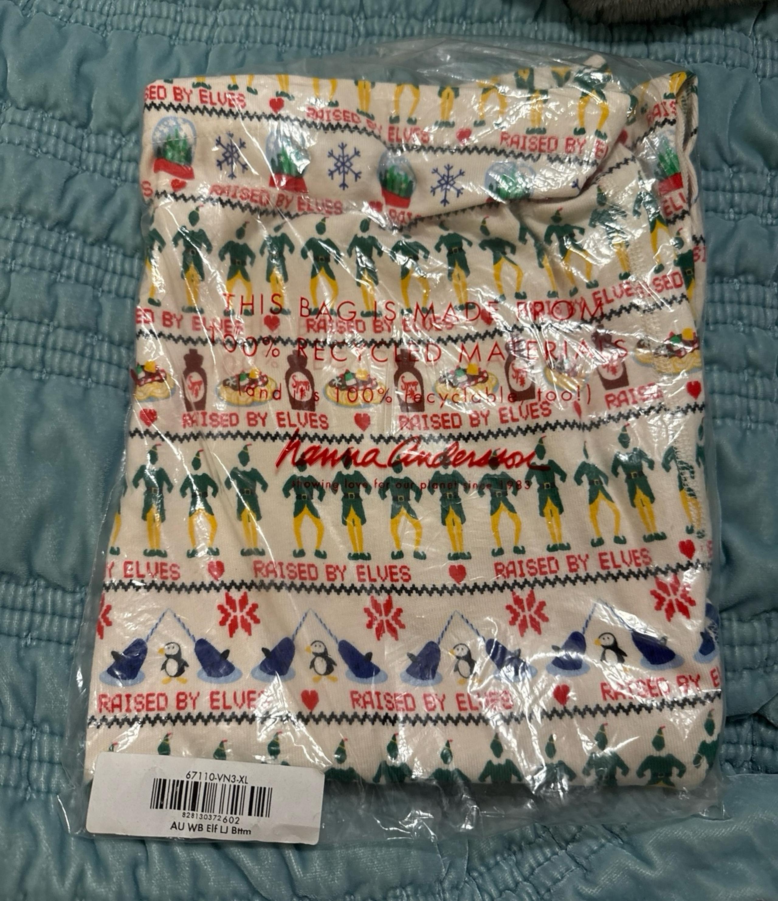 Hanna Andersson Women's Elf Christmas Pajama Bottons Size XL NIB