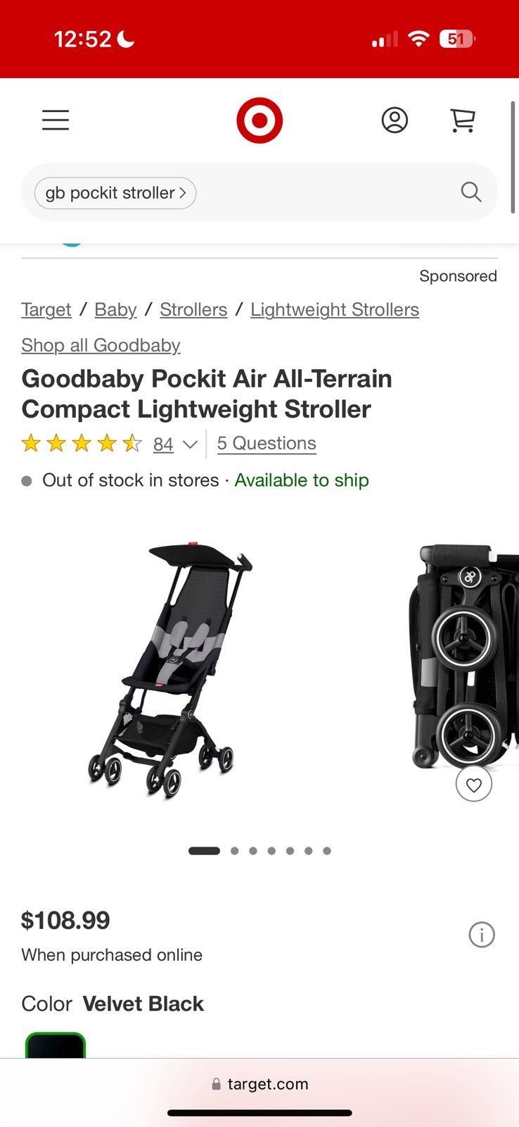 GB Pockit All Air Terrain Compact Stroller
