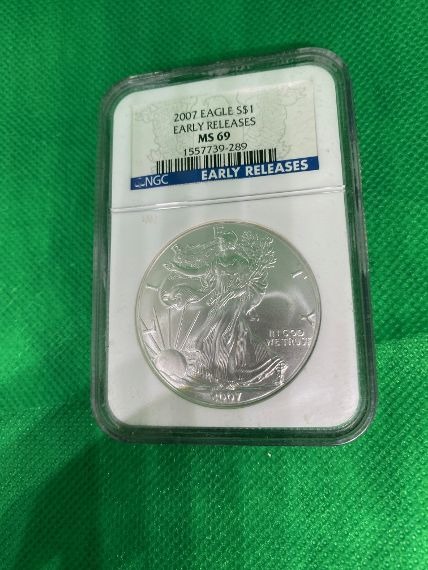 2007 Silver Eagle Certified by NGC as MS69 Early Release