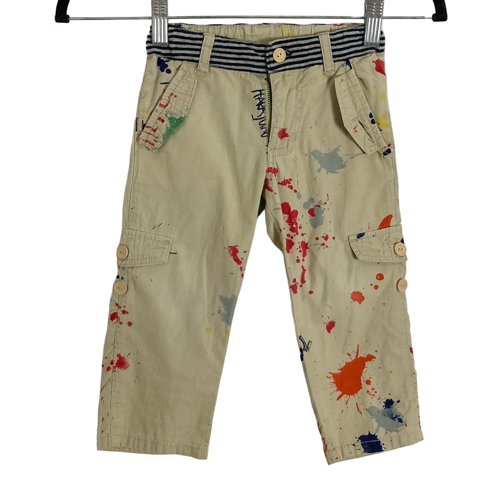 NWOT HARAJUKA MINI TARGET Pant Kids 2T Paint Splatter Writing Roll Tab Cotton