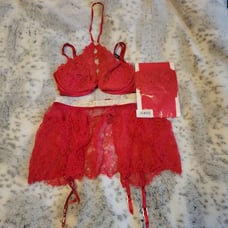 Victoria's secret valentine's day lingerie set.