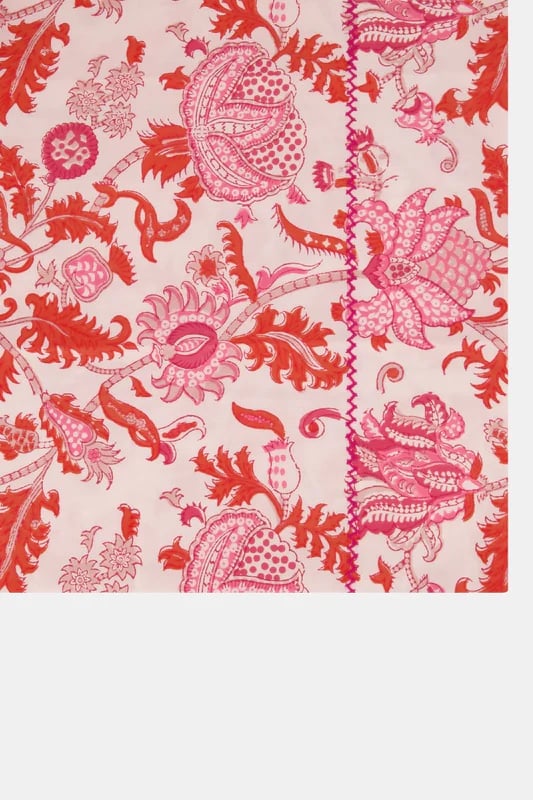 Roller Rabbit Amanda Pink Floral Cotton Fitted Baby Crib Sheet Cotton