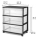 Sterile wide 3 drawer carts black