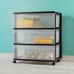 Sterile wide 3 drawer carts black