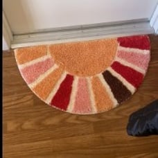 Bathroom Rugs Half Circle Bath Mat Cute Bohemian Bath Rug, 16x30inch