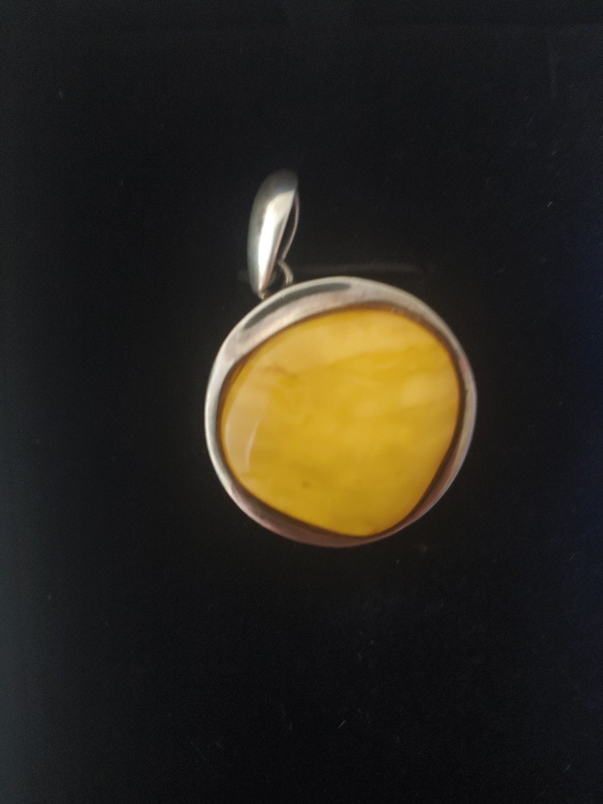 Silver Amber Pendant
