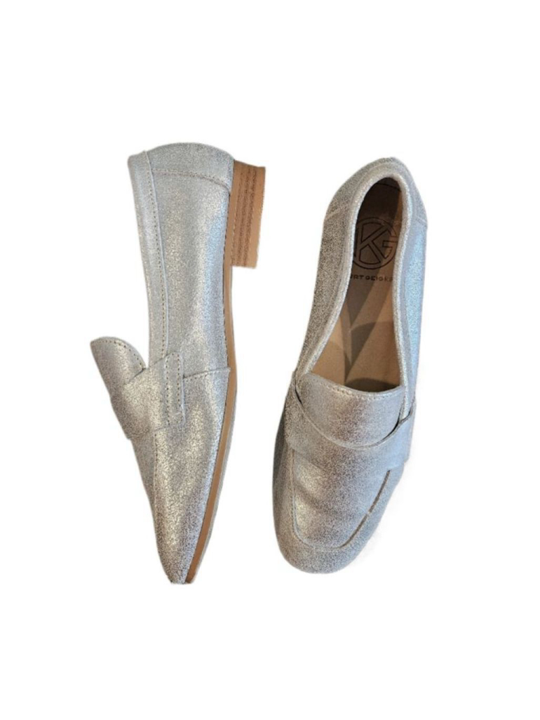 Kurt Geiger Leather Loafers in Silver Size 36