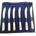 Set of 6 Vtg Meriden Cutlery Sterling Bow Band Mother of Pearl Handle Fish Knife