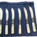 Set of 6 Vtg Meriden Cutlery Sterling Bow Band Mother of Pearl Handle Fish Knife