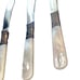 Set of 6 Vtg Meriden Cutlery Sterling Bow Band Mother of Pearl Handle Fish Knife
