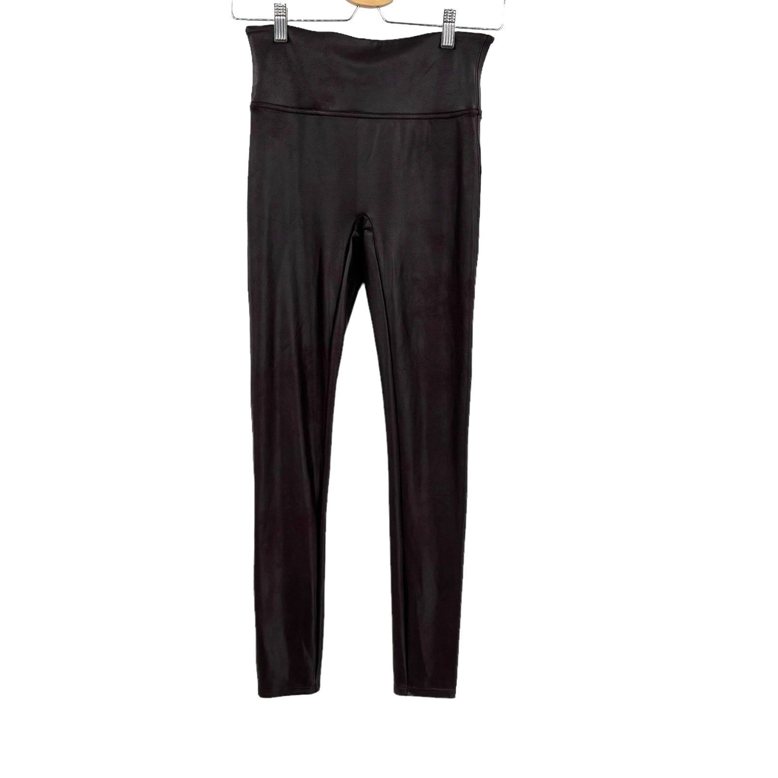 Spanx Faux Leather Leggings in Dark Brown Size Medium