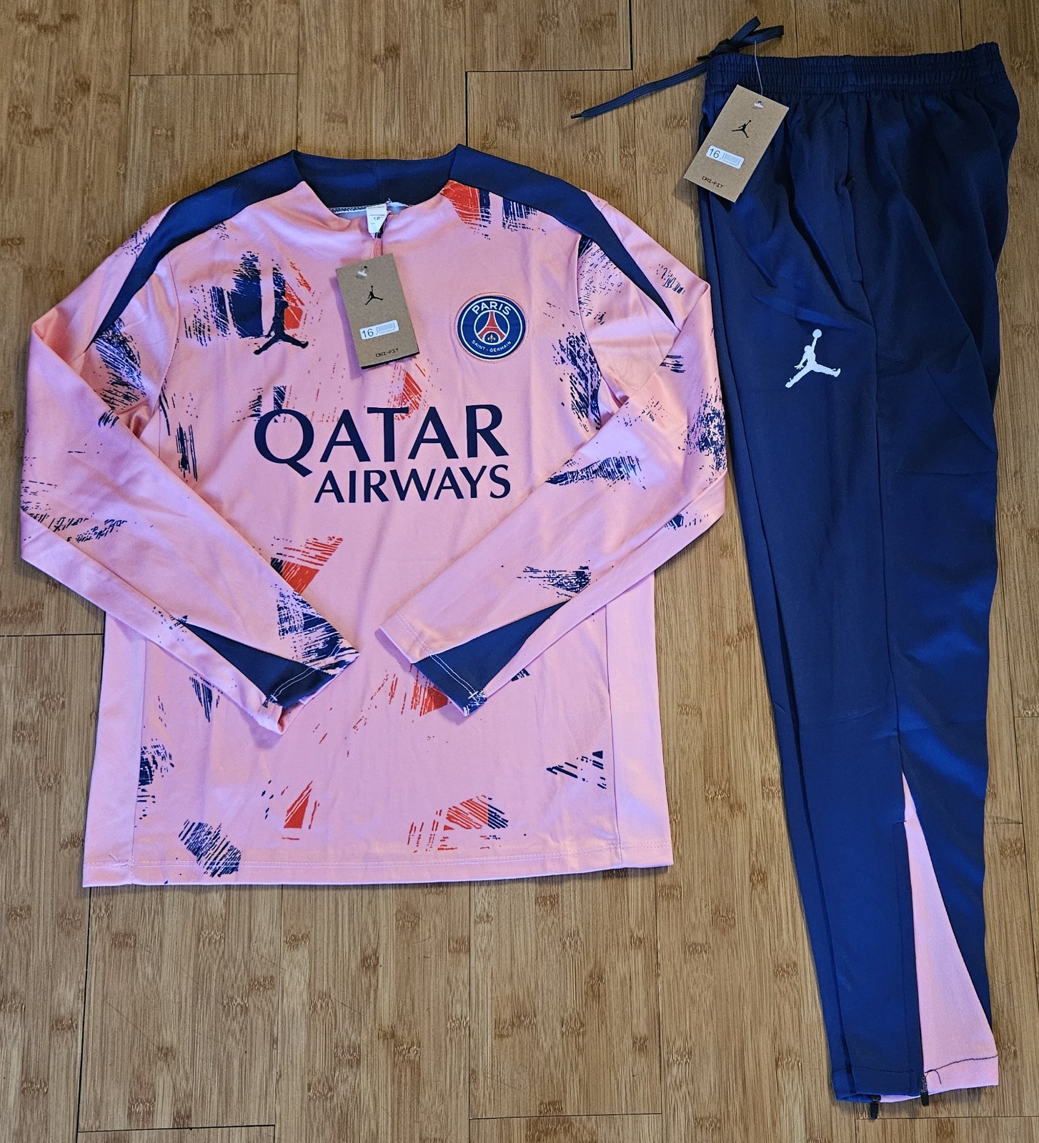 24/25 Paris Psg Training Pink Half-Zip Tracksuit Long Sleeve Kids Size New