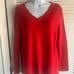 Tommy Hilfiger women’s red v-neck sweater size Large