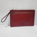 Pratesi Firenze Leather Zip Top Rectangular Slim Clutch in Deep Red