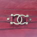 Pratesi Firenze Leather Zip Top Rectangular Slim Clutch in Deep Red