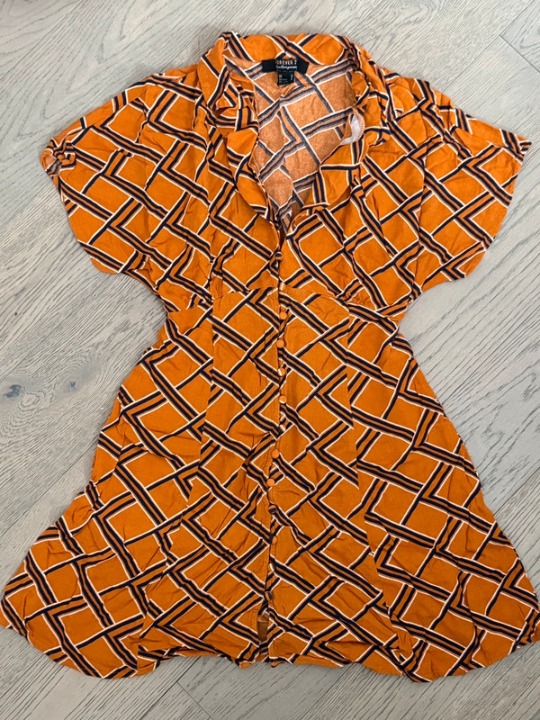 F Orange Patterned Dress