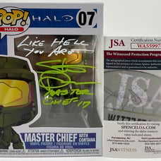 Steve Downes Signed HALO Master Chief With Cortana Funko POP #07 I JSA COA