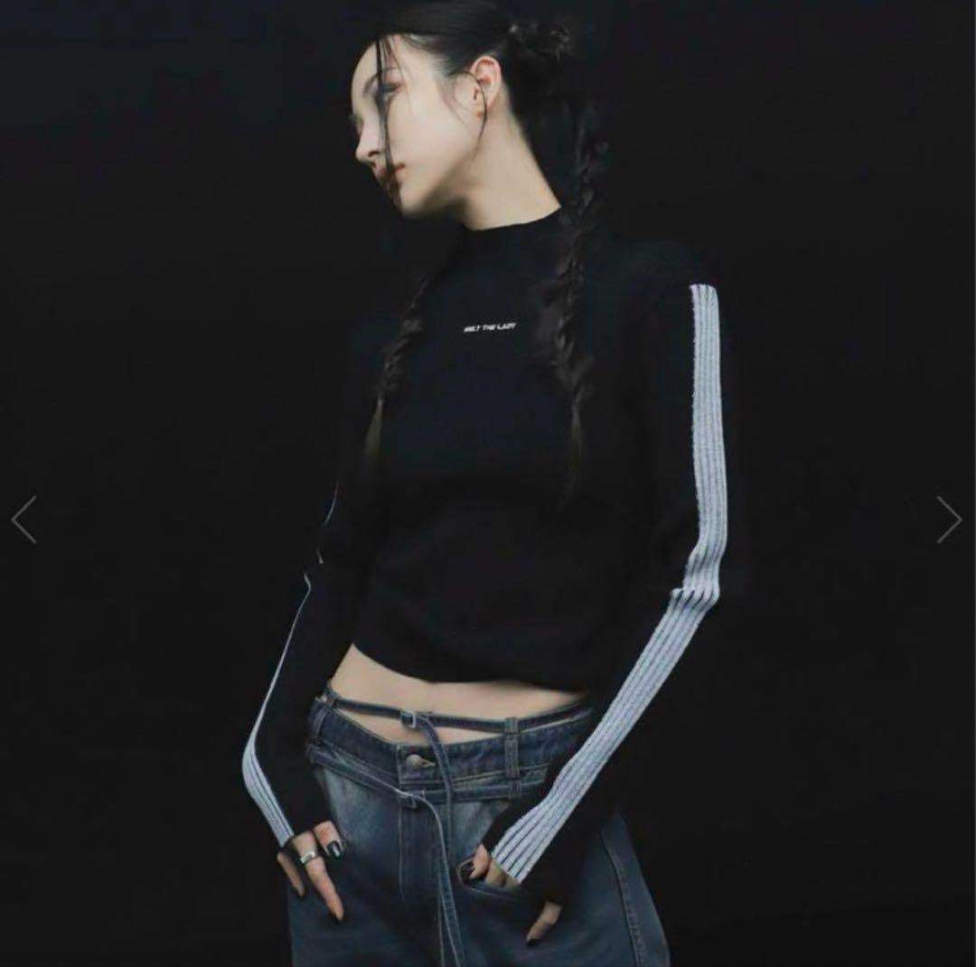 【在庫一掃】 Melt the Lady Line Logo Knit トップス