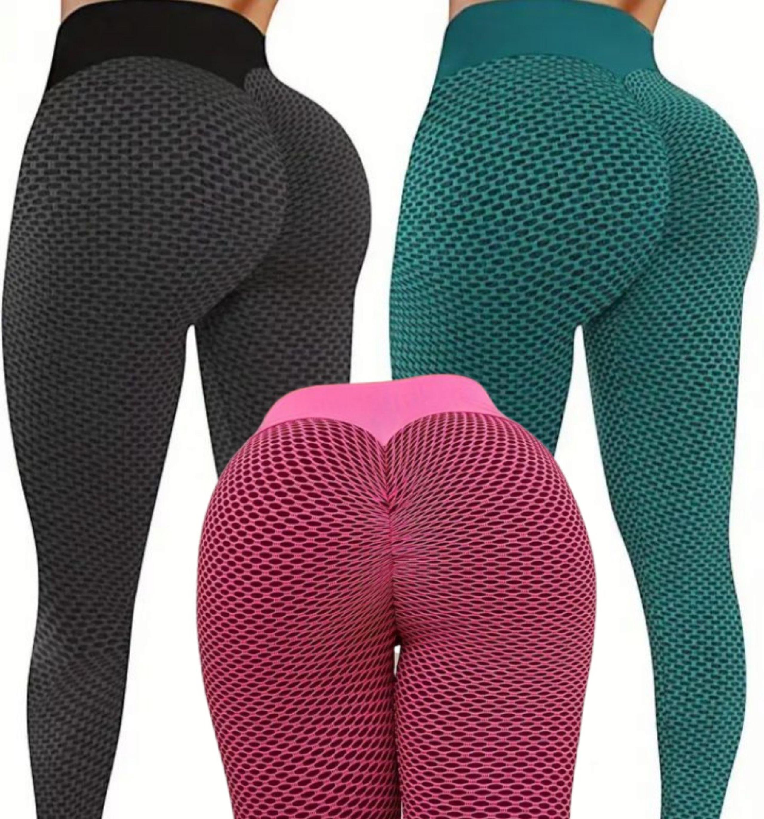 Leggings Bundle, 3 Tik Tok Booty Scrunch Leggings, Honeycomb Yoga Pants